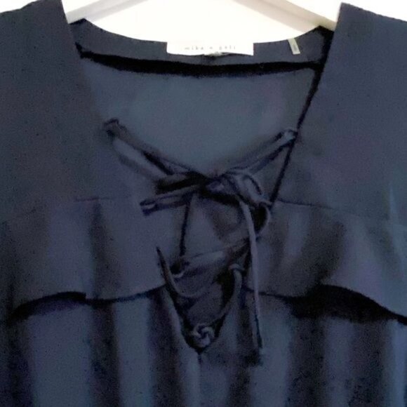 Mika & Gali Navy Blue dress with ruffles, size M - Picture 7 of 11